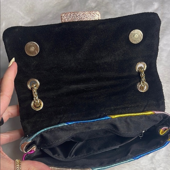 Genuine Leather Multicolor Metallic on metal gold colored chain strap - Picture 11 of 13